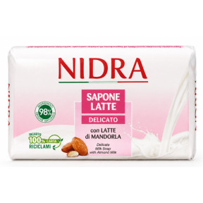 Мыло твёрдое NIDRA Saponelatte Mandorla с миндальным молочком 90 г